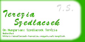 terezia szedlacsek business card