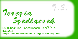 terezia szedlacsek business card